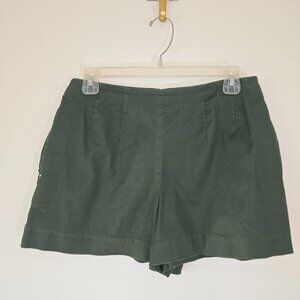 Kate Spade Saturday Olive GreenHigh Waisted Shorts Back Zip size 6